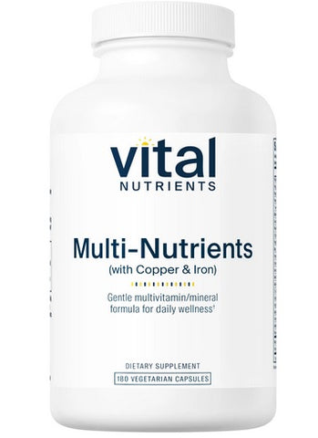 Vital Nutrients Multi-Nutrients Citrate/Malate Formula with Copper Iron, 180 veg caps