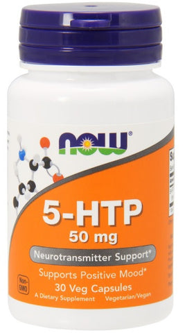 Now Foods, 5-HTP, 50 mg, 30 Veg Capsules