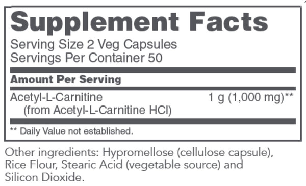 PROTOCOL FOR LIFE BALANCE ACETYL L-CARNITINE 500 MG 100 VEG CAPSULES