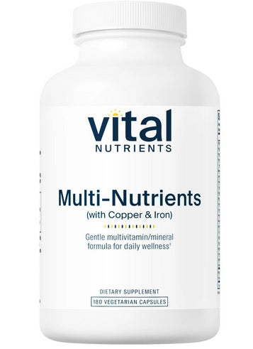 Vital Nutrients Multi-Nutrients  Citrate/Malate Formula with Copper Iron, 180 veg caps