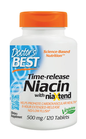 Doctor's Best Sustained-Release Niacin with niaXtend, 500 mg, 120 Tablets (Discounted)