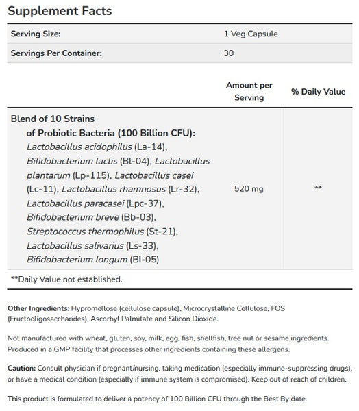 PROTOCOL FOR LIFE BALANCE PROTODOPHILUS 100 BILLION 30 VEG CAPS