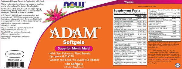 Now Foods, Adam Men's Multiple Vitamin, 180 Softgels