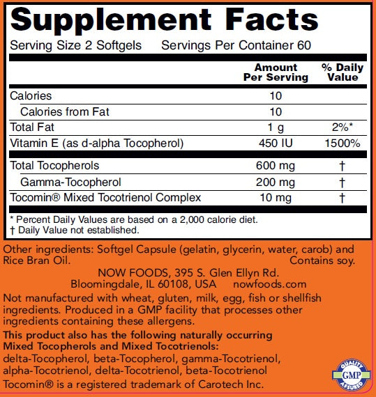 Now Foods, Advanced Gamma E Complex, 120 Softgels